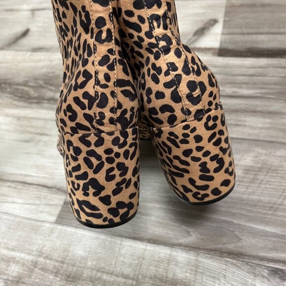 BAR III Gatlin Closed Toe Block Heel Leopard Ankle Boots Brown Women’s Size 8.5 - Picture 8 of 11